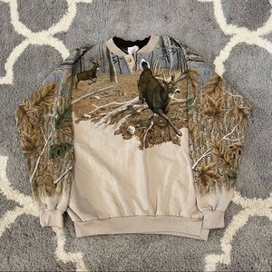 Large Deer print crewneck